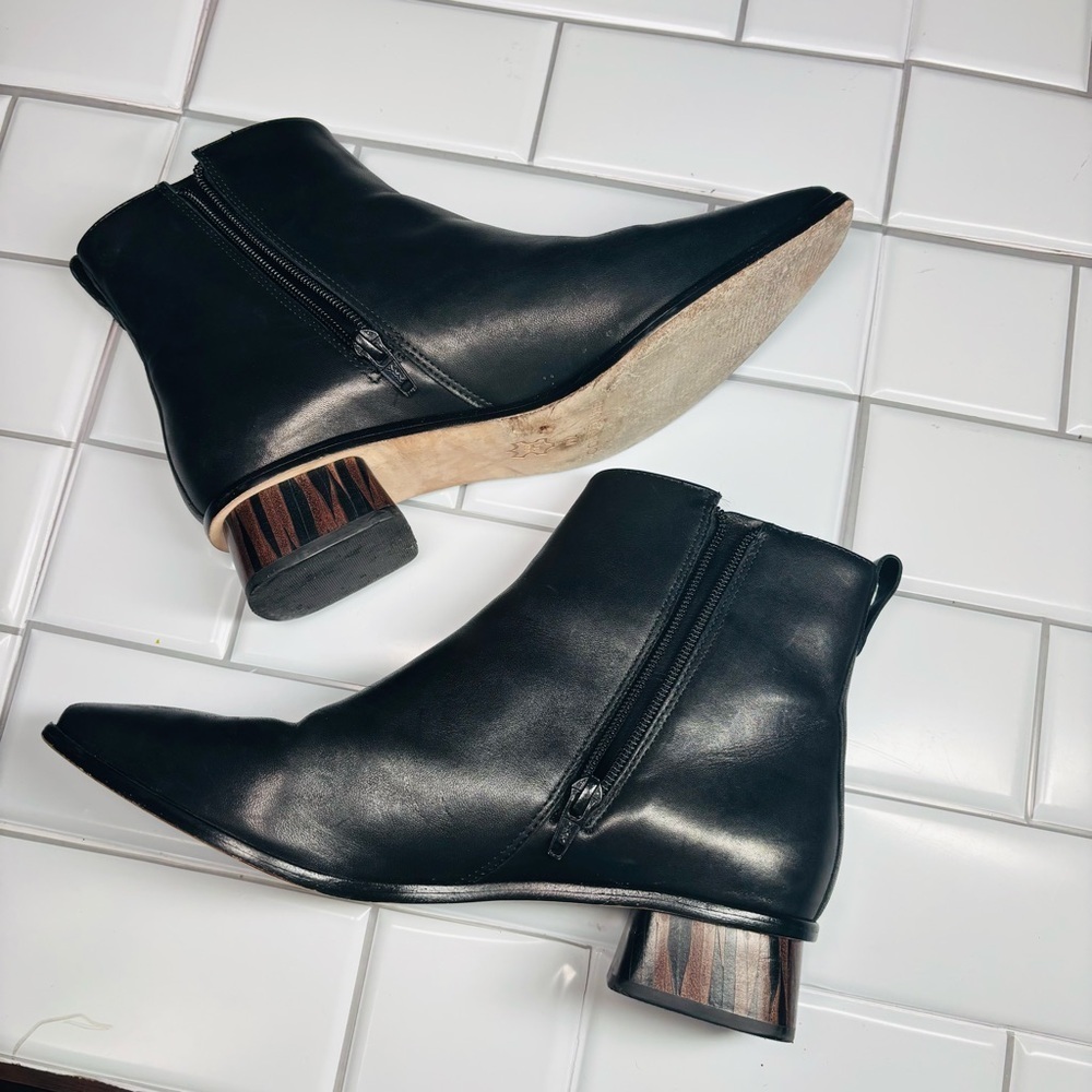 Bernardo Helene Black Antique Calf Leather Women’s Ankle Boots Size 7 Medium - Picture 8 of 16